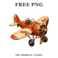 Whimsical Autumn Copper Airplane Clipart PNG