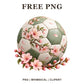 Whimsical Cherry Blossom Soccer Ball Clipart PNG