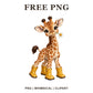 Whimsical Daisy Boots Giraffe Clipart PNG-8SVG