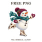 Whimsical Ice Skater Snowman Clipart PNG