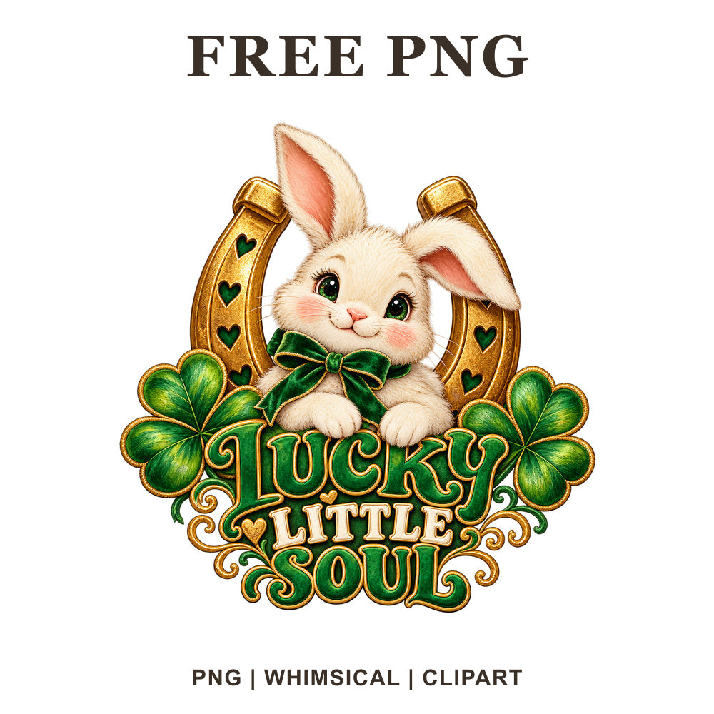 Whimsical Lucky Little Soul St Patricks Day Clipart PNG