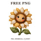 Whimsical Patchwork Flower Sunflower Clipart PNG