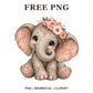 Whimsical Rose Gold Royal Elephant Clipart PNG-8SVG