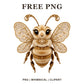 Whimsical Vintage Lace Bee Clipart PNG