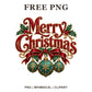 Whimsical Vintage Ornaments Merry Christmas Clipart PNG