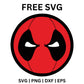 Deadpool Circle Face SVG Free | Classic Mask Icon for Cricut & Silhouette