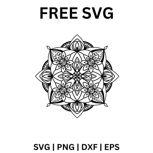 Geometric Floral Mandala SVG Free | Abstract Pattern Cut File for Cricut & Silhouette
