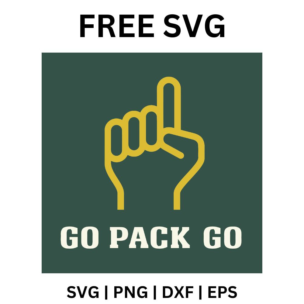 Go Pack Go Hand Sign SVG Free | Fun Fan Cheer Football Design for Cric ...