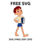 Luca Holding Book SVG Free | Cute Learning Character Clipart for Cricut & Silhouette