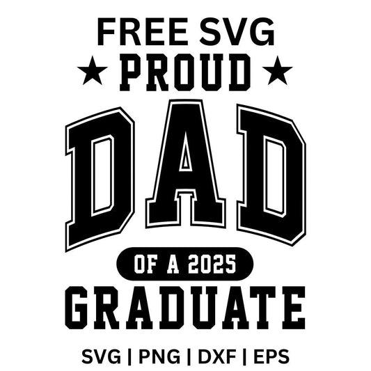 Proud Brother of a 2025 Graduate SVG Free | Family Graduation Shirt File for Cricut & Silhouette