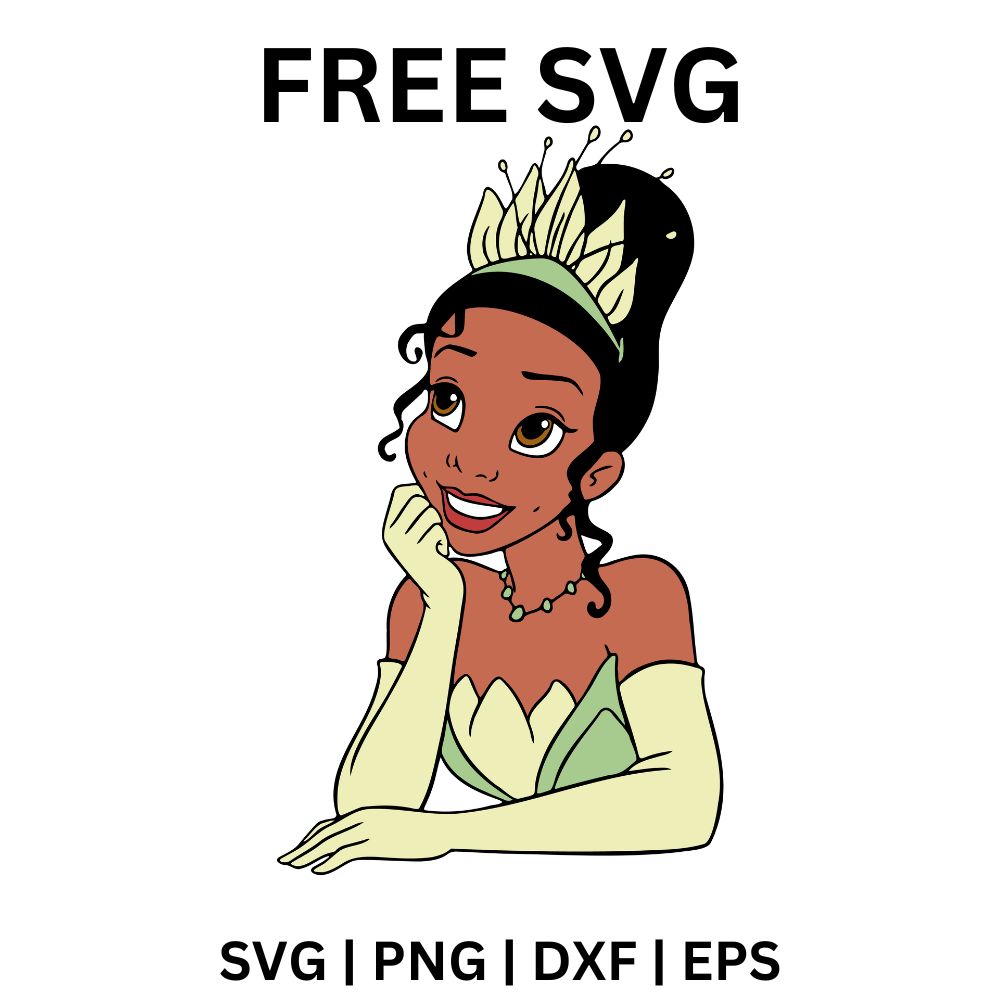 Tiana Portrait SVG Free | Princess Face Clipart for Cricut & Silhouett ...