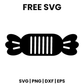 Taffy Candy SVG Free – Striped Wrapped Sweet Cut File