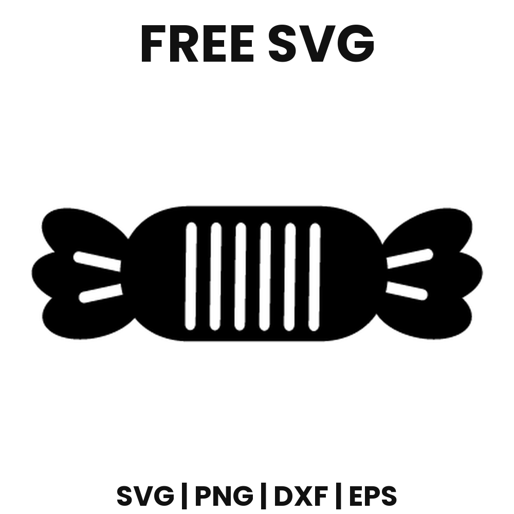 Taffy Candy SVG Free – Striped Wrapped Sweet Cut File