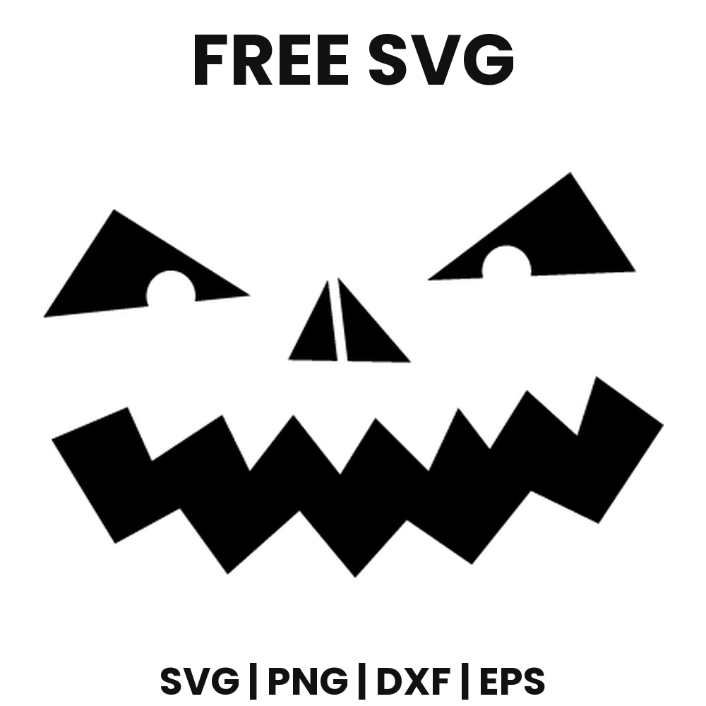 Bold Grin Pumpkin Face SVG Free – Sharp Jack O Lantern Cut File-8SVG