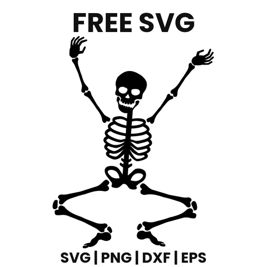 Jumping Skeleton SVG Free – Jumping Jack Halloween Cut File-8SVG