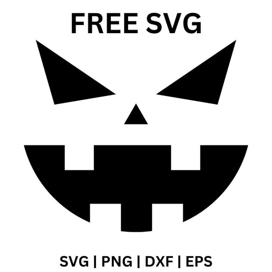 Classic Halloween Pumpkin SVG Free Scary Face for Cricut & Silhouette-8SVG