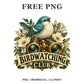 Whimsical Birdwatching Club Bird Clipart PNG