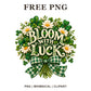 Whimsical Bloom With Luck St Patricks Day Clipart PNG
