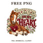 Whimsical Hoofprints Heart Horse Clipart PNG