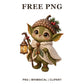 Whimsical Olive Acorn Elf Green Creature Clipart PNG
