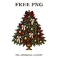 Whimsical Victorian Velvet Christmas Tree Clipart PNG