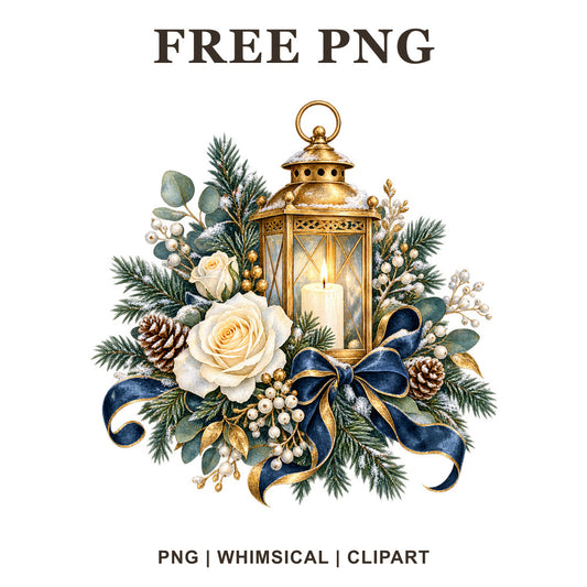 Whimsical Winter Lantern New Year Clipart PNG
