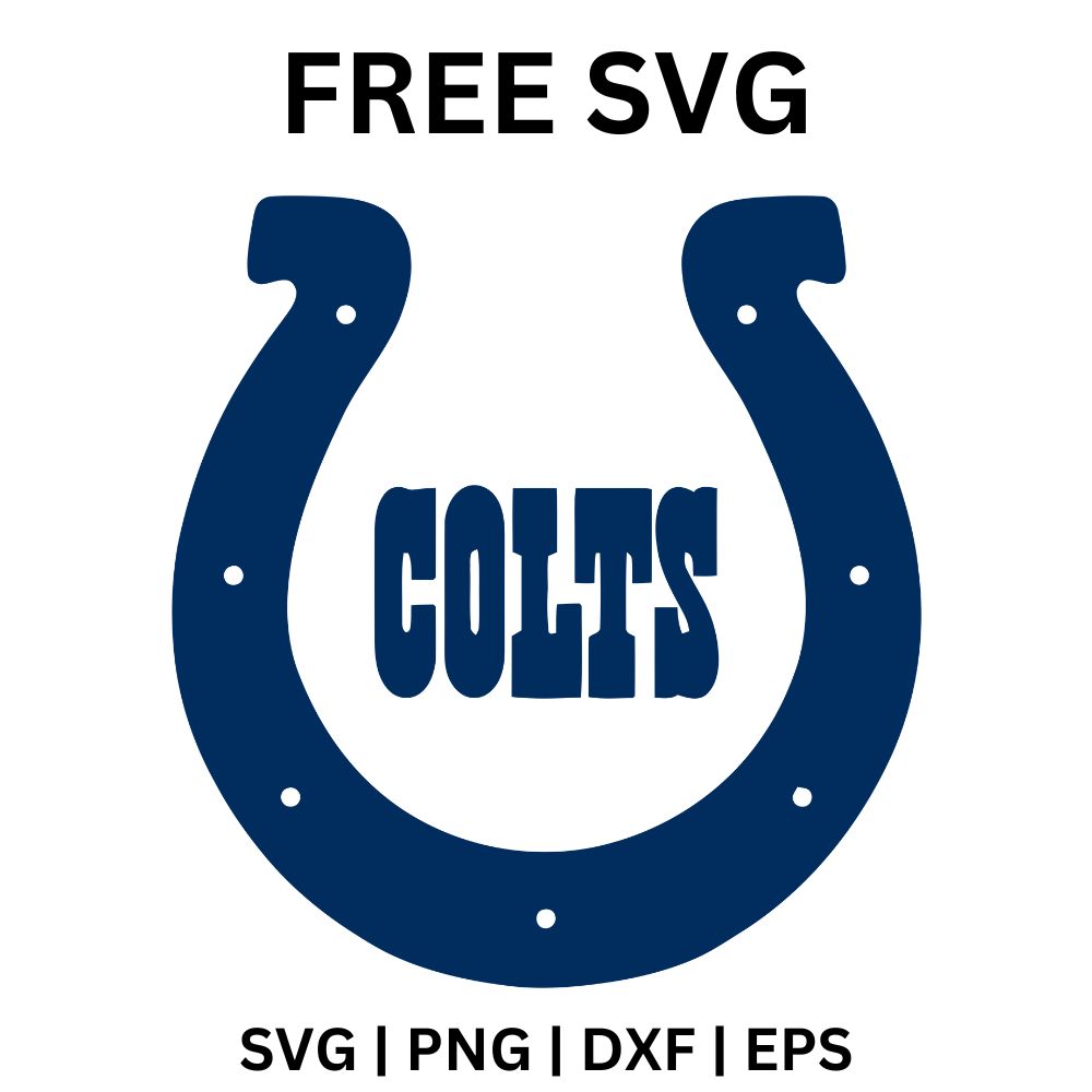 Indianapolis Colts SVG Free | Bold Horseshoe with Team Name for Cricut & Silhouette-8SVG