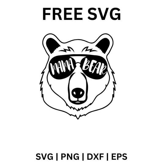 Mama Bear Face SVG Free | Tribal Animal Head Design for Cricut & Silhouette