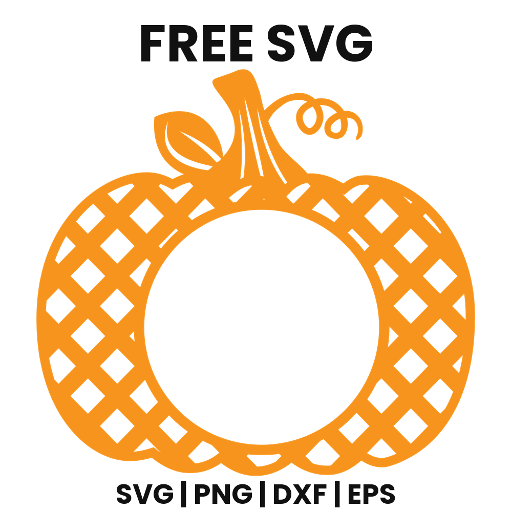 Lattice Pumpkin Monogram SVG Free – Circle Frame Cut File-8SVG