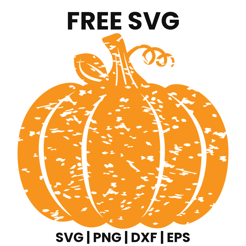 Distressed Pumpkin SVG Free – Grunge Fall Pumpkin Cut File