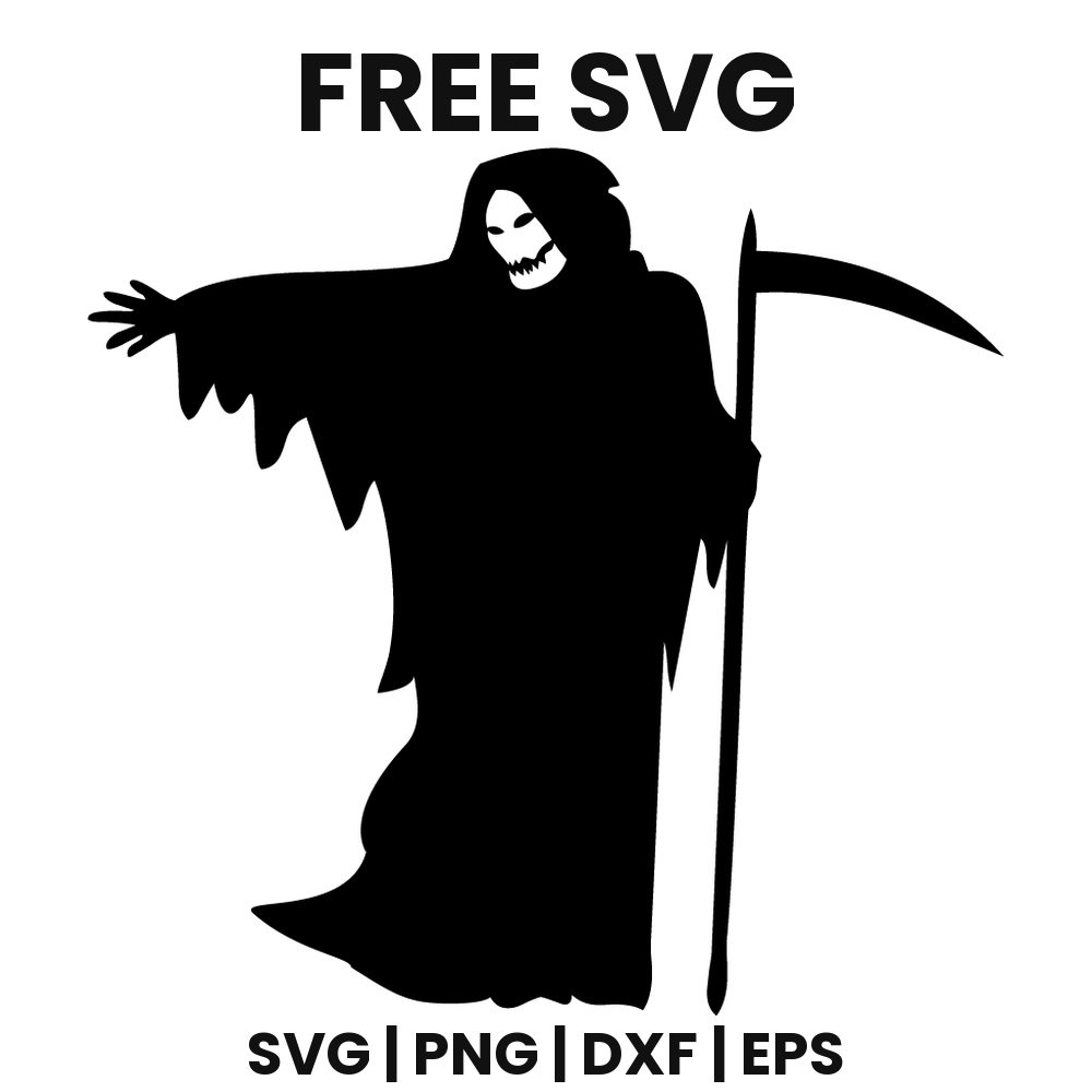 Reaching Reaper SVG Free – Tattered Robe Grim Reaper Cut File
