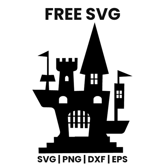 Flag Haunted House SVG Free – Halloween House With Flag Cut File-8SVG