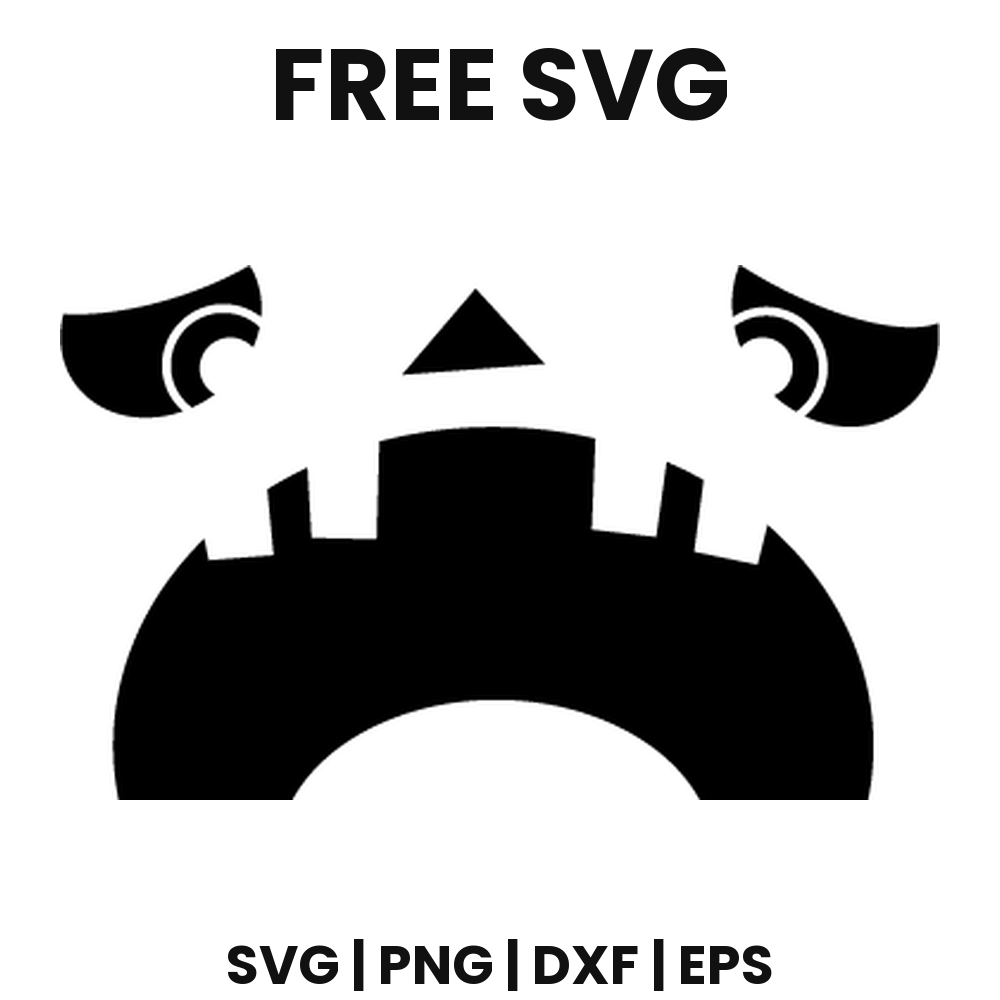 Worried Pumpkin Face SVG Free – Square Tooth Jack O Lantern Cut File-8SVG