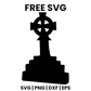 Celtic Cross Tombstone SVG Free – Graveyard Halloween Cut File