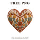 Whimsical Boho Terracotta Heart Clipart PNG-8SVG