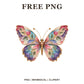 Whimsical Watercolor Sculptural Butterfly Clipart PNG
