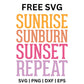 Sunrise Sunburn Sunset Repeat SVG Free Cut File for Cricut-8SVG