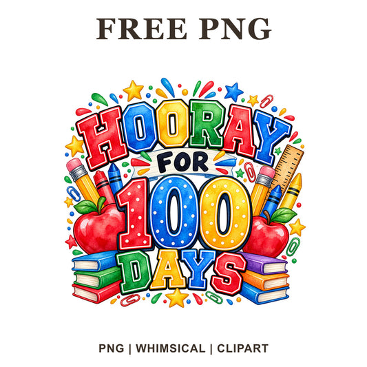 Whimsical Celebration Confetti 100 Days Of School Clipart PNG