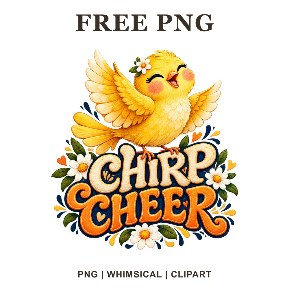 Whimsical Chirp Cheer Bird Clipart PNG