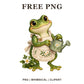 Whimsical Cottage Gardener Frog Clipart PNG-8SVG