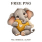 Whimsical Honey Heart Elephant Clipart PNG-8SVG