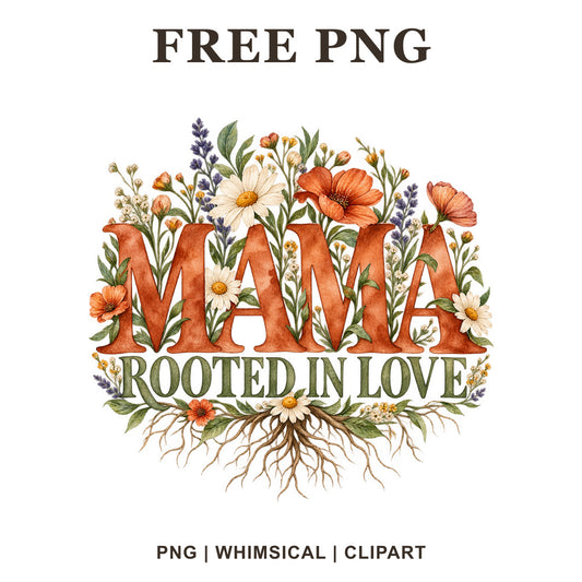Whimsical Mama Wildflowers Mama Clipart PNG