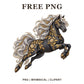 Whimsical Moonlit Gallop Horse Clipart PNG