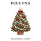 Whimsical Nordic Stars Christmas Tree Clipart PNG