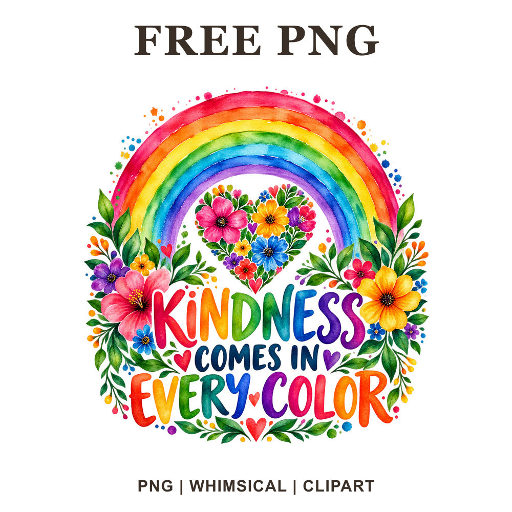 Whimsical Rainbow Heart Rainbow Clipart PNG