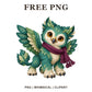 Whimsical Teal Leaf Griffin Green Creature Clipart PNG