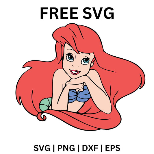 Ariel Close-Up SVG Free | Princess Portrait with a Smile for Cricut & Silhouette