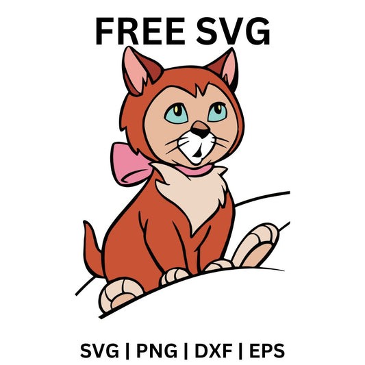 Dinah the Cat SVG Free | Alice’s Kitten Sitting Pose for Cricut & Silhouette