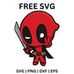 Mini Deadpool Sword SVG Free | Cartoon Warrior Pose for Cricut & Silhouette
