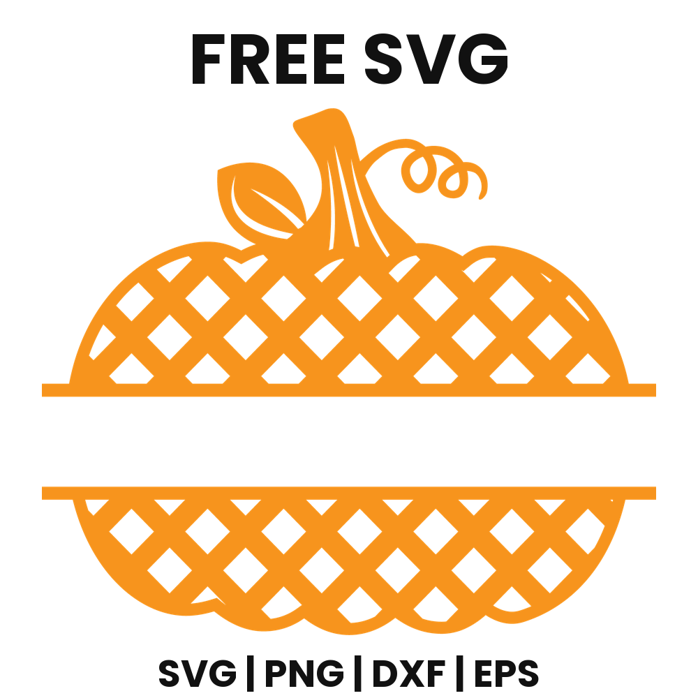 Lattice Pumpkin Split Monogram SVG Free – Name Frame Cut File-8SVG